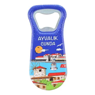 Ayvalik Themed Customised Uv Printed  Plastic Base Plastic Base Bottle Opener 95x43 mm - 5