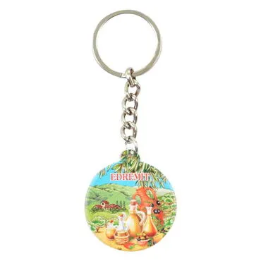 Edremit Themed Customised UV Printed Plastic Base Square Keyring 38x100 mm - 6