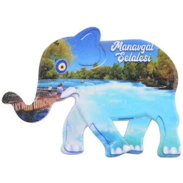 Manavgat Themed Customised UV Printed Plastic Base Elephant Shaped  Fridge Magnet 86x62 mm - 4