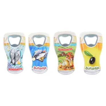 Burhaniye Themed Customised UV Printed Beer Glass Shape Plastic Base Bottle Opener 52x97 mm - 2