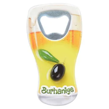 Burhaniye Themed Customised UV Printed Beer Glass Shape Plastic Base Bottle Opener 52x97 mm - 4