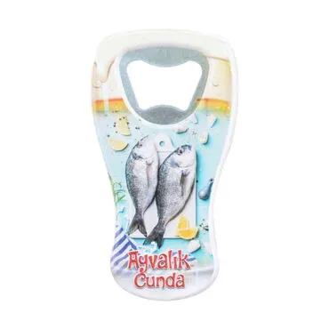 Cunda Themed Customised UV Printed Beer Glass Shape Plastic Base Bottle Opener 52x97 mm - 3