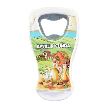 Cunda Themed Customised UV Printed Beer Glass Shape Plastic Base Bottle Opener 52x97 mm - 4