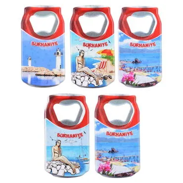 Burhaniye Themed Customised UV Printed Coca Cola Bottle Shape Plastic Base Bottle Opener 43x80 mm - 2
