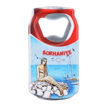 Burhaniye Themed Customised UV Printed Coca Cola Bottle Shape Plastic Base Bottle Opener 43x80 mm - 4