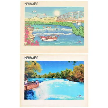 Toptan Manavgat Temalı Myros Ahşap Kartpostal 116x150 mm - 3