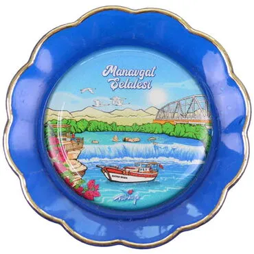 Manavgat Themed Epoxy Dome Plate Shaped Souvenir Fridge Magnet 73 mm - 4