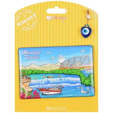 Manavgat Themed Epoxy Dome Backing Card Souvenir Fridge Magnet - 3
