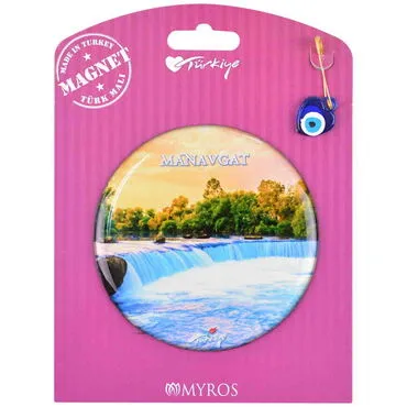 Manavgat Themed Epoxy Dome Backing Card Souvenir Fridge Magnet - 4
