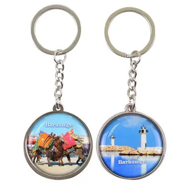 Burhaniye Themed Metal Double Face Round Keychain 40x95 mm - 4