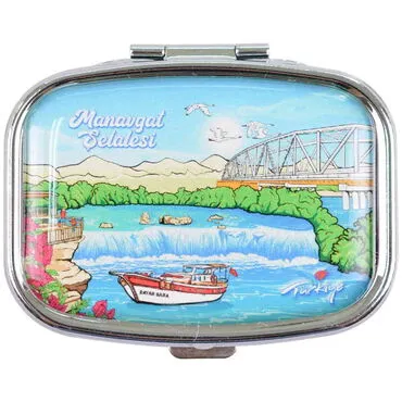 Manavgat Themed Customised Epoxy Rectangle Pill Box 57x45x15 mm - 6