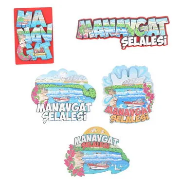 Toptan Manavgat Temalı 3D Resimli Ahşap Magnet - 3
