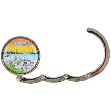 Istanbul Themed Metal Folding Purse Hook For Table 45 mm - Standart - 2