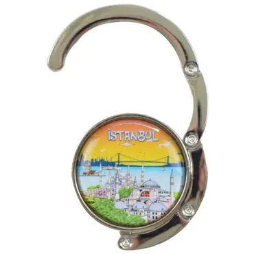 Istanbul Themed Metal Folding Purse Hook For Table 45 mm - Standart - 3