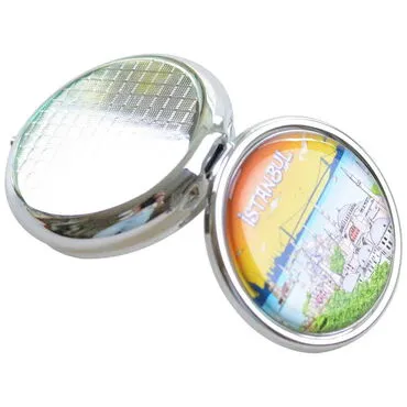 Istanbul Themed Customised Epoxy Round Pill Box 50x15 mm - 2