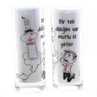 Toptan Yazılı Myros Baskili Raki Bardaği - 19