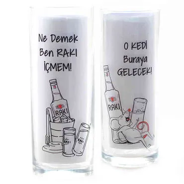 Toptan Yazılı Myros Baskili Raki Bardaği - 21