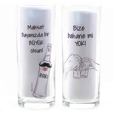 Toptan Yazılı Myros Baskili Raki Bardaği - 22