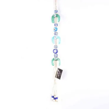 Evil Eye Macrame Triple Horseshoe Shaped Wall Hanging