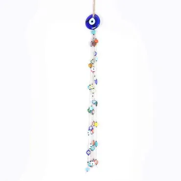 Evil Eye Macrame Oval Shaped Multi Bead Tasseled Detailed Wall Hanging