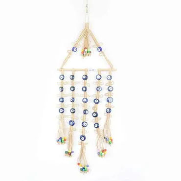 Evil Eye Macrame Triangle Shaped Richness Wall Hanging
