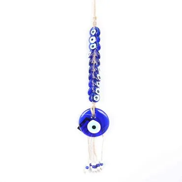 Evil Eye Macrame Oval Shaped Multi Bead Detailed Wall Hanging