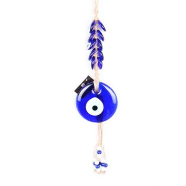 Evil Eye Macrame Oval Shaped Ten Bead Detailed Wall Hanging