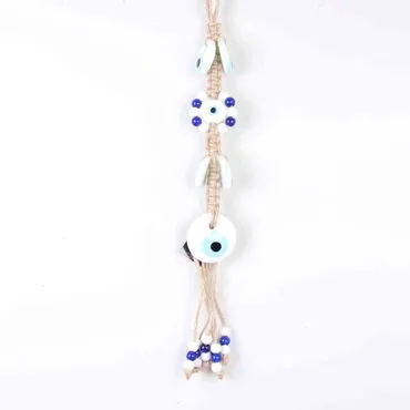 Evil Eye Macrame White Color Six Oval Shaped Wall Hanging