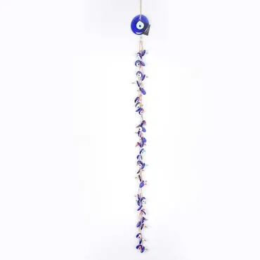 Evil Eye Macrame Oval Shaped Multi Bead Tasseled Detailed Wall Hanging - 3
