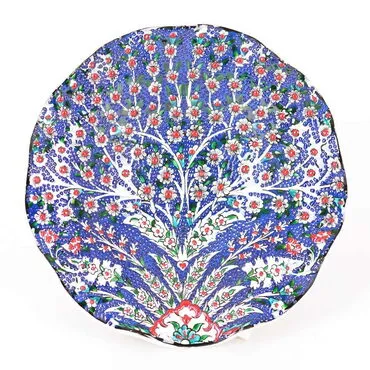 Turkish Ceramics Tezhip 25 cm Bowl with Stand