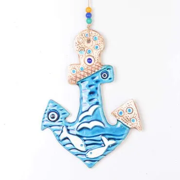 Anchor Themed Nautical Ceramics Third Size Wall Hanging