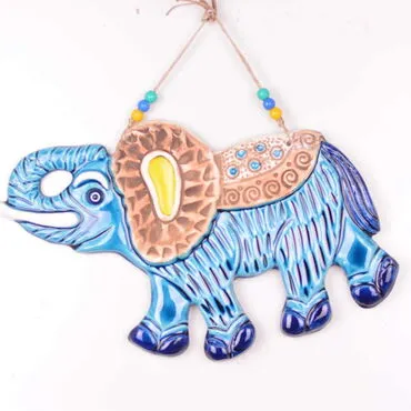 Elephant Themed Nautical Ceramics Fourth Size Wall Hanging