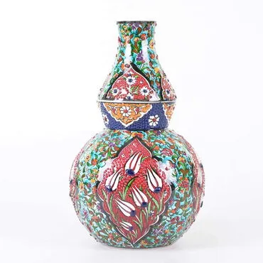Turkish Ceramics Tezhip 30 cm Vase - Standart - 4