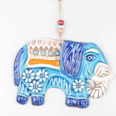 Elephant Themed Nautical Ceramics Third Size Wall Hanging - 2