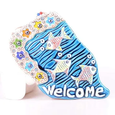 Welcome Themed Nautical Ceramics Sixth Size Wall Hanging - 3