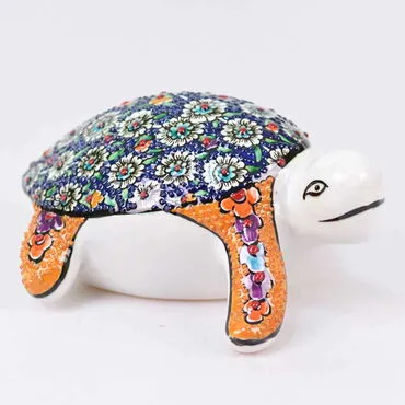 Turkish Ceramics Tezhip Big Size Turtle Figurine - 6