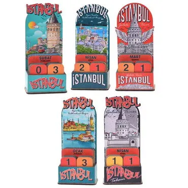 Istanbul Themed Wooden Table Calendar - 4