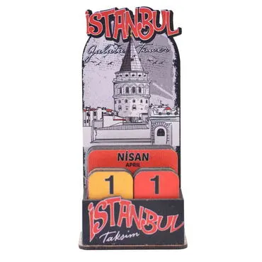Istanbul Themed Wooden Table Calendar - 5