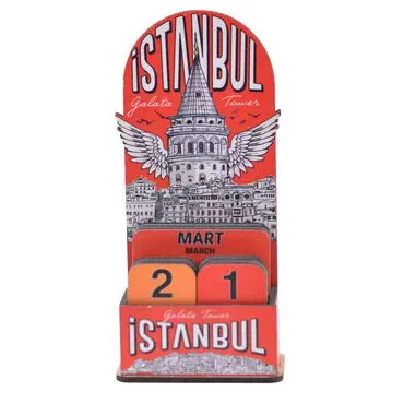 Istanbul Themed Wooden Table Calendar - 8