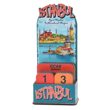 Istanbul Themed Wooden Table Calendar - 9