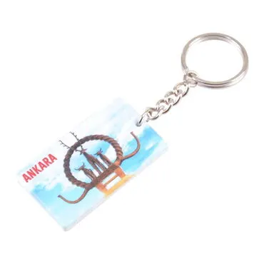 Ankara Themed Customised UV Printed Plastic Base Rectangle Keyring 31x106 mm