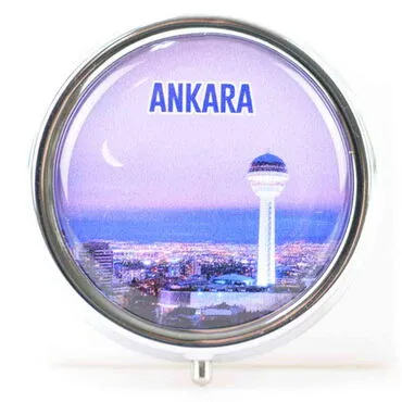 Ankara Themed Customised Epoxy Round Pill Box 50x15 mm