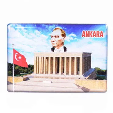 Ankara Themed Epoxy Dome Rectangle Souvenir Fridge Magnet 80x55 cm - 3