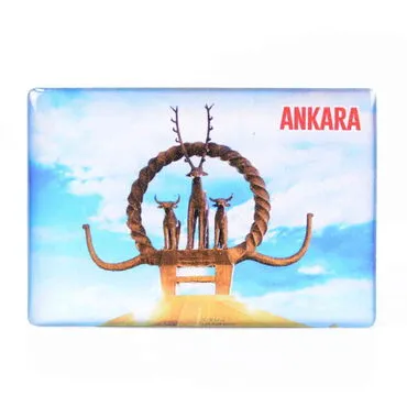 Ankara Themed Epoxy Dome Rectangle Souvenir Fridge Magnet 80x55 cm - 7