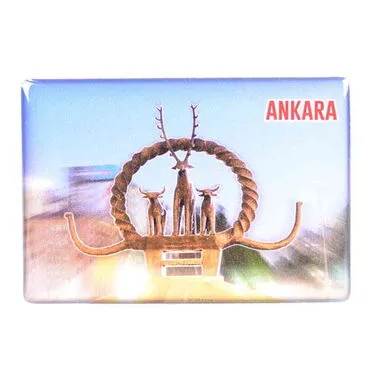 Ankara Themed Epoxy Dome Rectangle Souvenir Fridge Magnet 80x55 cm - 9
