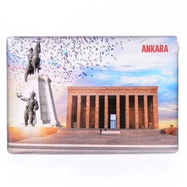 Ankara Themed Epoxy Dome Rectangle Souvenir Fridge Magnet 80x55 cm - 12