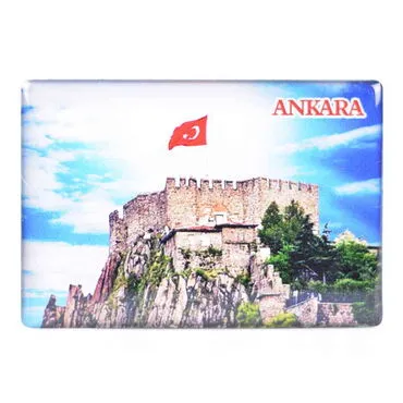 Ankara Themed Epoxy Dome Rectangle Souvenir Fridge Magnet 80x55 cm - 14