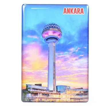 Ankara Themed Epoxy Dome Rectangle Souvenir Fridge Magnet 80x55 cm - 15