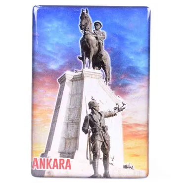 Ankara Themed Epoxy Dome Rectangle Souvenir Fridge Magnet 80x55 cm - 17