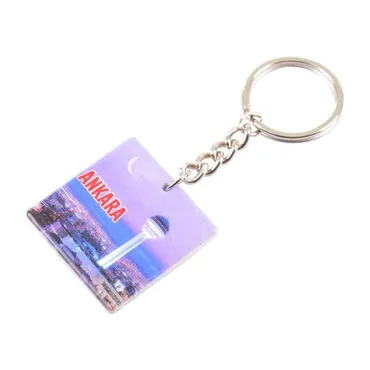 Ankara Themed Customised Uv Printed Plastic Base Round Keyring 40x108 mm - 3